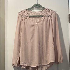 Blush pink flowy blouse